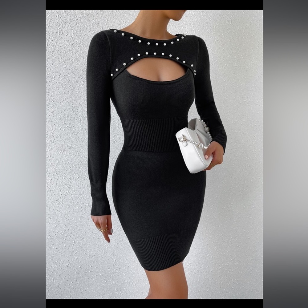 Beaded sweater dress size 6 (M) super cute and never worn!! From Shein